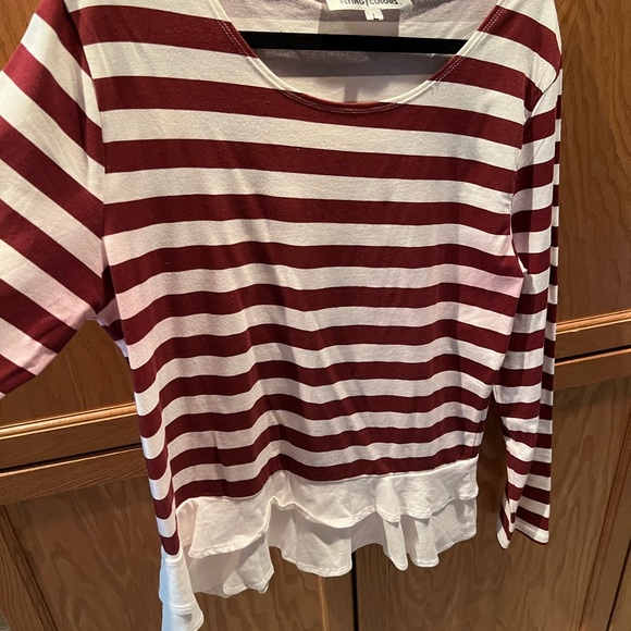 GUC striped Flying Colors top with ruffle bottom detail Sz L - Picture 5 of 5